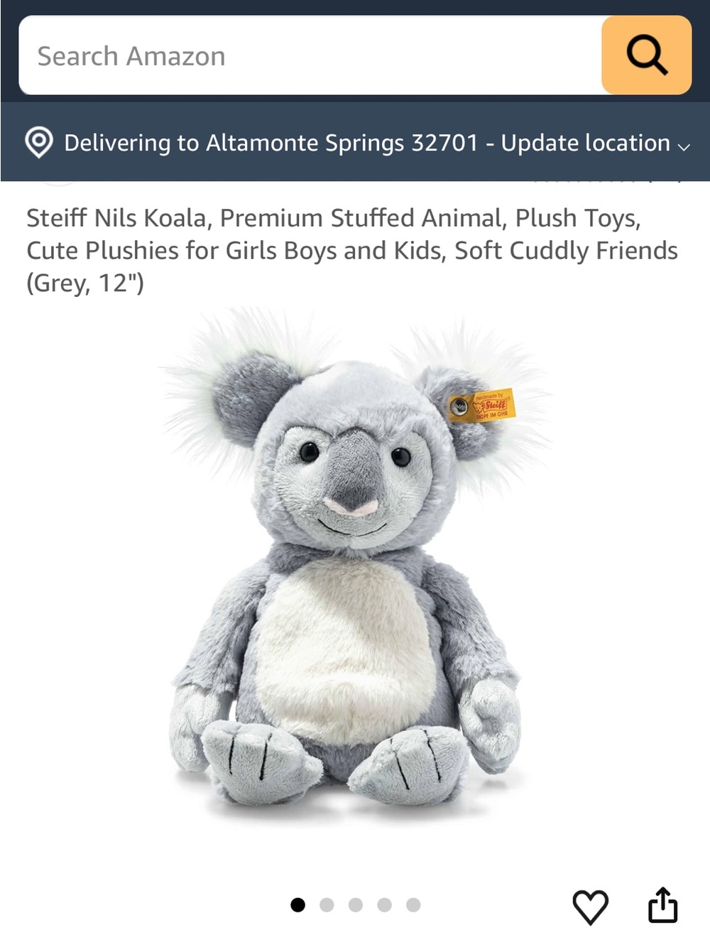 Steiff Nils Koala NWT